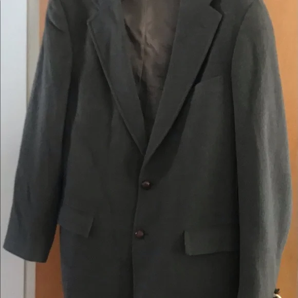 Man’s Sport Coat Camel Hair Grey-Brown Large Fabric Scotland Made USA Orig Owner - Picture 6 of 16